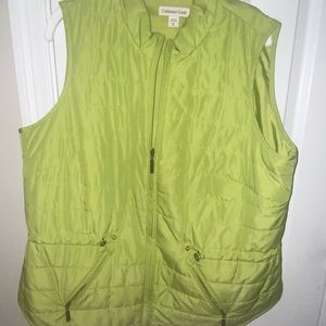 XL sz 16 cold water creek lime green vest